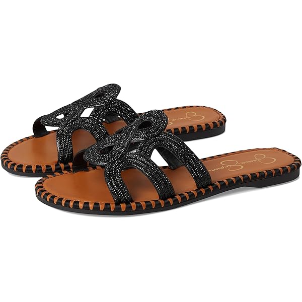 Amazon.com | Jessica Simpson Women's Bria Flat Woven Sandals Black
